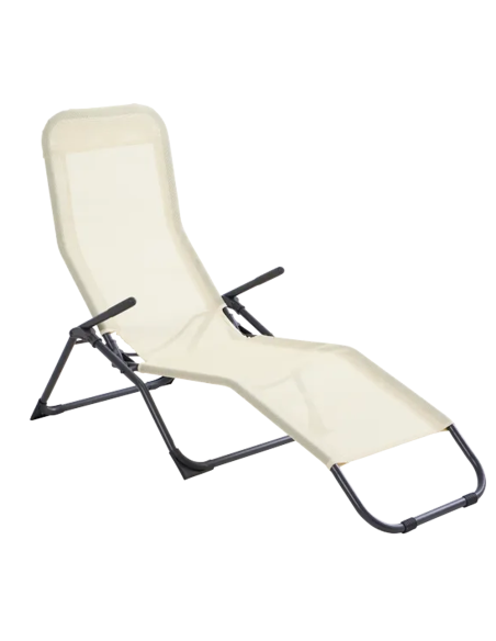 Sedia Sdraio da Giardino in Acciaio e Textilene 823907 Basculante 140x57x96hcm
