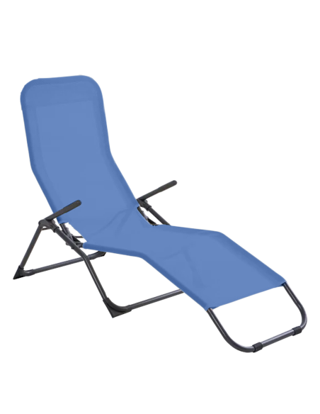 Sedia Sdraio da Giardino in Acciaio e Textilene 823907 Basculante 140x57x96hcm