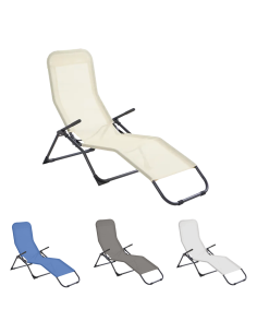 Sedia Sdraio da Giardino in Acciaio e Textilene 823907...