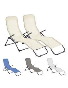 Set 2 Sdraio da Giardino in Texilene 823907 Basculante in...