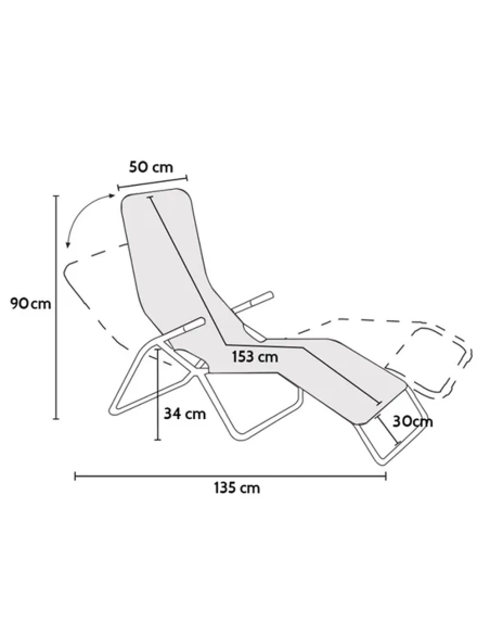 Set 2 Sdraio da Giardino in Texilene 823907 Basculante in Acciaio 140x57x96cm