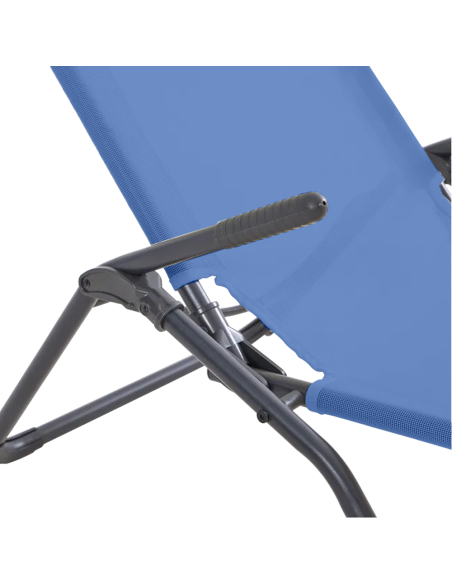 Set 2 Sdraio da Giardino in Texilene 823907 Basculante in Acciaio 140x57x96cm