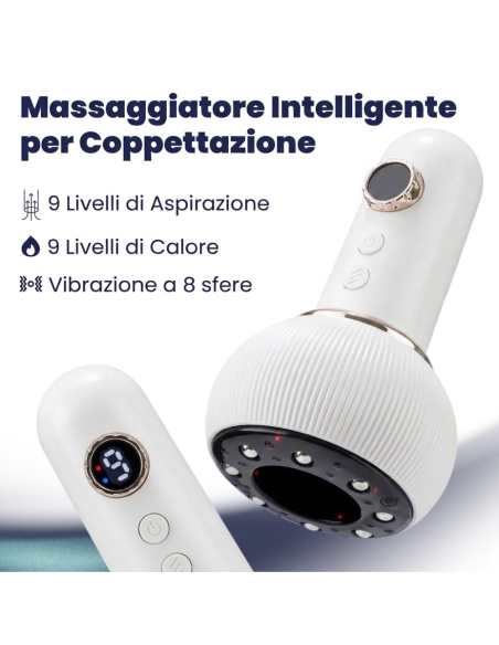 Massaggiatore Elettrico Coppettazione con Calore e Luce LED