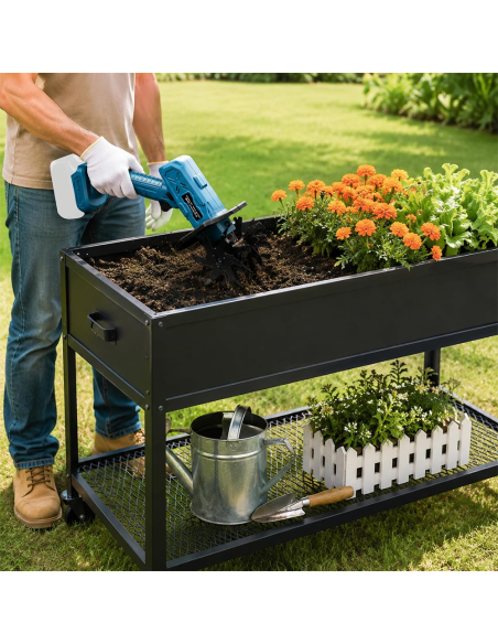 Mini Motozappa a Batteria 48V 2 Batterie 3000mAh Zappa da Giardino MICRO TILLER