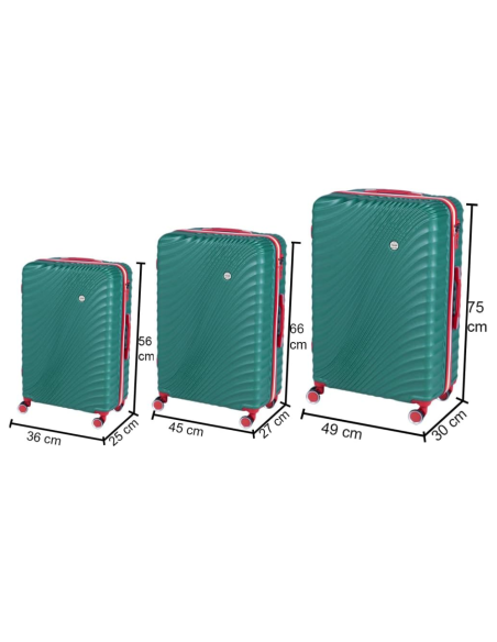 Set 3 Trolley Rigidi ENRICO COVERI Tris Valigie ABS Ruote 360 Mod. MILANO