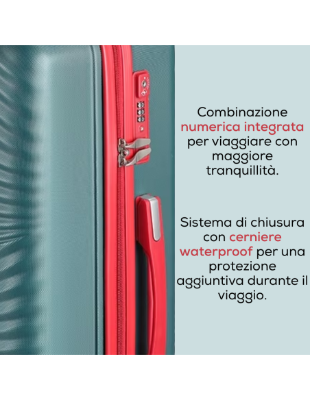Set 3 Trolley Rigidi ENRICO COVERI Tris Valigie ABS Ruote 360 Mod. MILANO