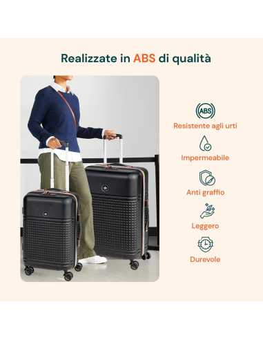 Set 4 Valigie Rigide ABS con Beauty Case ENRICO...
