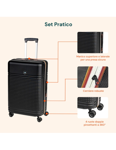 Set 4 Valigie Rigide ABS con Beauty Case ENRICO...