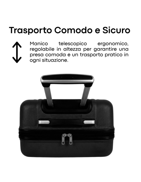 Set 4 Trolley Rigidi ENRICO COVERI Ruote Removibili 360° e Lucchetto mod. MIAMI
