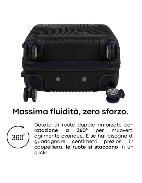 Set 4 Trolley Rigidi ENRICO COVERI Ruote Removibili 360° e Lucchetto mod. MIAMI
