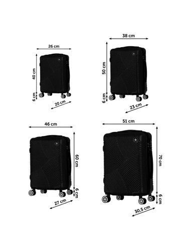Set 4 Trolley Rigidi ENRICO COVERI Ruote...