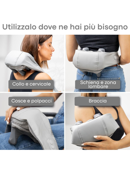 Massaggiatore Cervicale Elettrico Ricaricabile Collare Massaggiante Termico USB