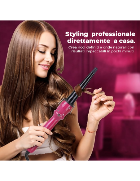 Arricciacapelli Conico Professionale 13-25 mm per Ricci e Onde