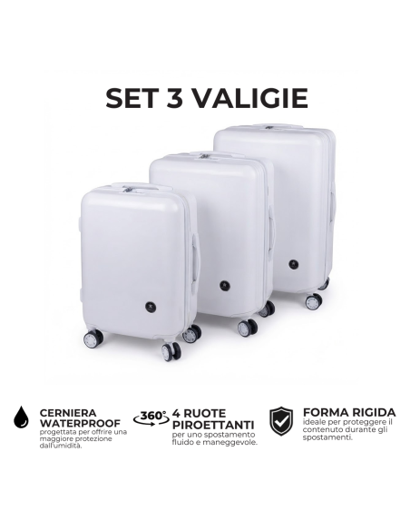 Set 3 Valigie Rigide ABS Tris Trolley ENRICO COVERI Ruote 360 mod. MANAGER