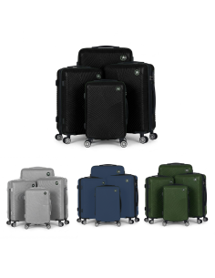 Set 4 Trolley Rigidi ENRICO COVERI Ruote Removibili 360°...