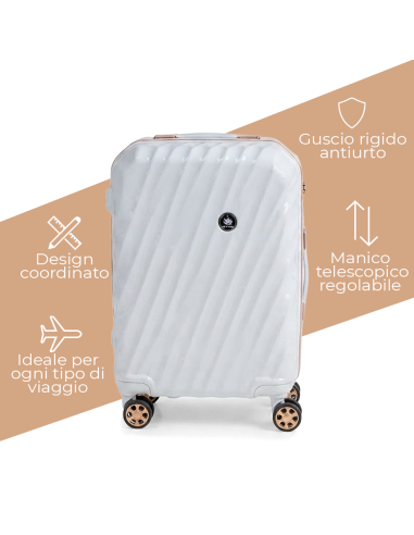 Set Valigie Rigide ABS 3 Pezzi con Beauty Case...