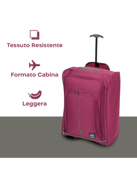 Trolley Bagaglio a Mano ENRICO COVERI 50x35x20 cm Cabina Morbida Ruote