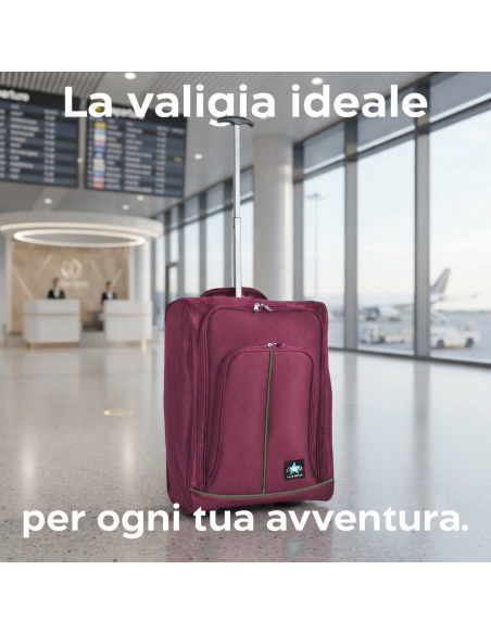 Trolley Bagaglio a Mano ENRICO COVERI 50x35x20 cm Cabina Morbida Ruote