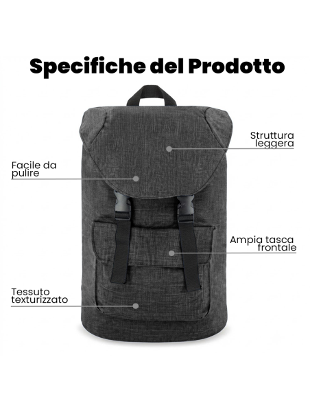 Zaino da Viaggio Bagaglio a Mano 41x30x16 cm Zaino per Laptop Lavoro e Cabina