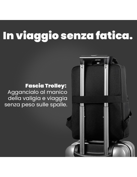 Zaino Porta PC 46x33x17 cm da Viaggio Zaino Lavoro e Cabina con Fascia Trolley