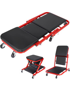 Carrello Sotto Auto 2 in 1 Sgabello da Officina Lettino...