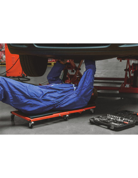 Carrello Sotto Auto 2 in 1 Sgabello da Officina Lettino Riparazioni max 150 kg