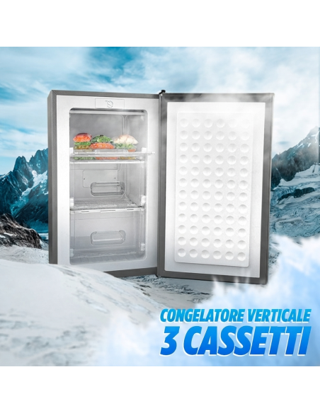 Congelatore Verticale 100L Staylux Freezer 3 Cassetti Classe Energetica E