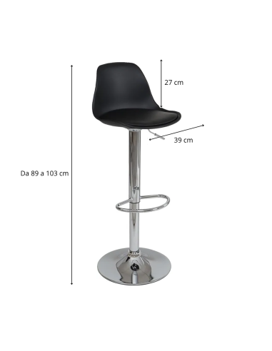 2 Pz Sgabello da Bar ROY Moderno Girevole 360...