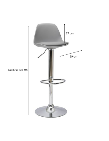 2 Pz Sgabello da Bar ROY Moderno Girevole 360...