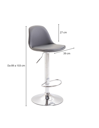 2 Pz Sgabello da Bar ROY Moderno Girevole 360...