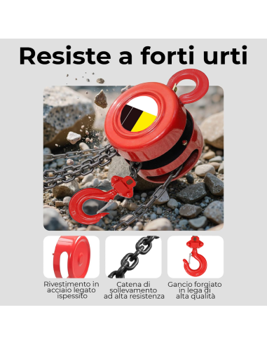 Argano a catena manuale 3 mt 1 ton paranco...
