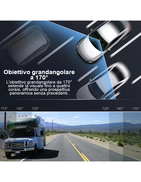 Dash Cam Auto 4K Telecamera per Auto ADAS G-Sensor Monitoraggio Parcheggio