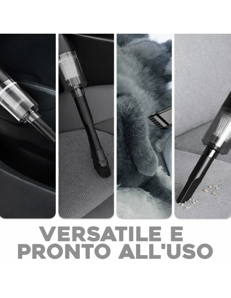 2pz Aspirapolvere portatile 111723 con luce led a batterie per auto casa