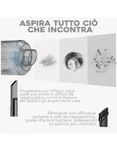 2pz Aspirapolvere portatile 111723 con luce led...