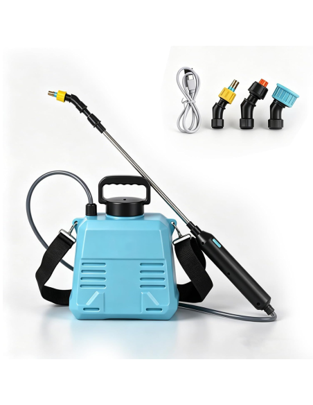 Spruzzatore Elettrico a Zaino 5L 1800mAh con 3 Ugelli e Lancia Telescopica