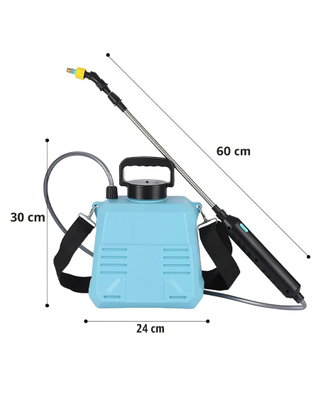 Spruzzatore Elettrico a Zaino 5L 1800mAh con 3 Ugelli e Lancia Telescopica