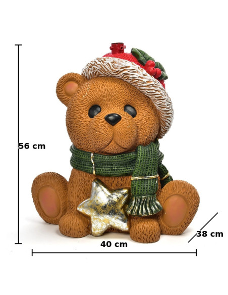 Base per Albero di Natale Orsetto Stella 56x40x38 cm Supporto Poliresina