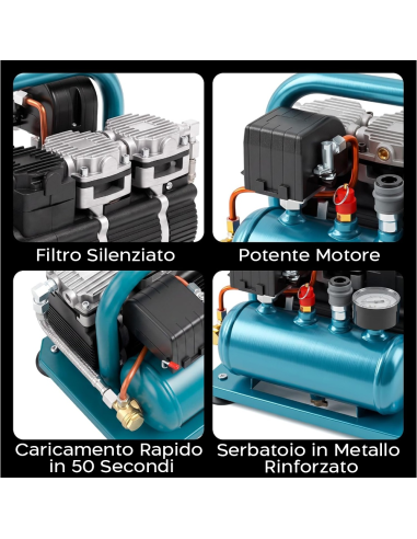 Compressore Aria Portatile 3L 8 Bar Brushless...
