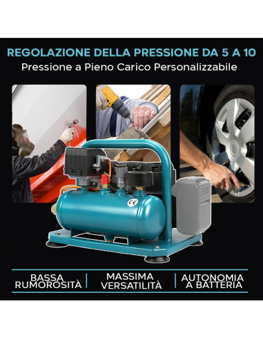 Compressore Aria Portatile 3L 8 Bar Brushless...