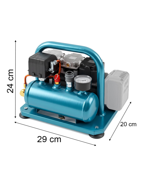 Compressore Aria Portatile 3L 8 Bar Brushless Compatibile Batteria Makita 18V