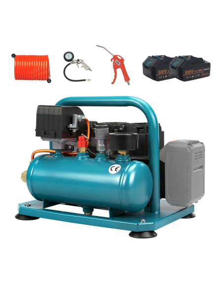 Compressore Aria Portatile 3L 8 Bar Brushless Compatibile Batteria Makita 18V