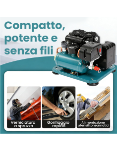 Compressore Aria Portatile 1,5L Brushless 18V Cordless... 2