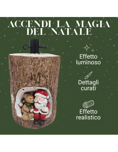 Base Albero Natale Tronco 35 cm con Babbo...