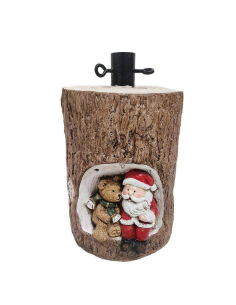 Base Albero Natale Tronco 35 cm con Babbo Natale e Orso...