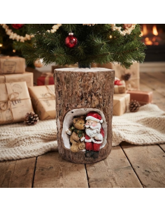 Base Albero Natale Tronco 35 cm con Babbo Natale e Orso... 2