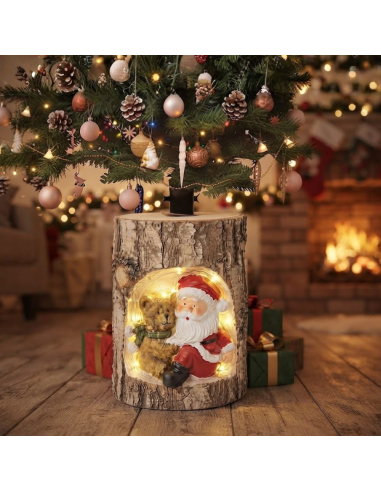 Base Albero Natale Tronco 35 cm con Babbo...