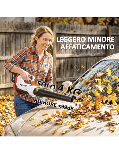 Soffiatore Foglie Batteria 1000W 270 km/h...