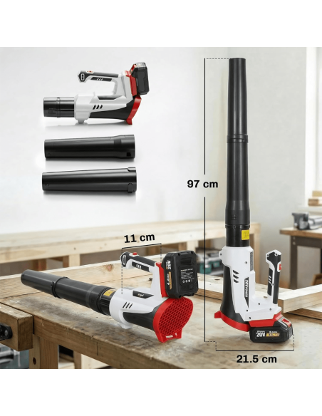 Soffiatore Foglie Batteria 1000W 270 km/h Brushless con 2 Batterie 4.0Ah