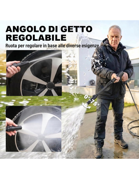 Idropulitrice Alta Pressione 1500W 120 Bar 390L con Tubo 6m