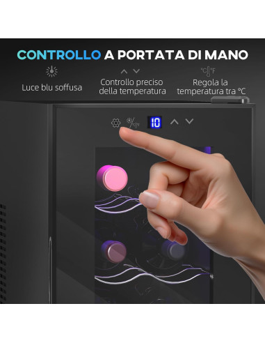 Cantinetta Vino Refrigerata 21L 8 Bottiglie...